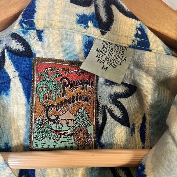 Pineapple connection Vintage Hawaiian short sleeve Button up Shirt - Mens Medium - Picture 4 of 5